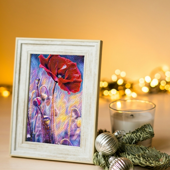 Watercolor Print of Poppy in Home Decor SALE! - Picture 3 of 3